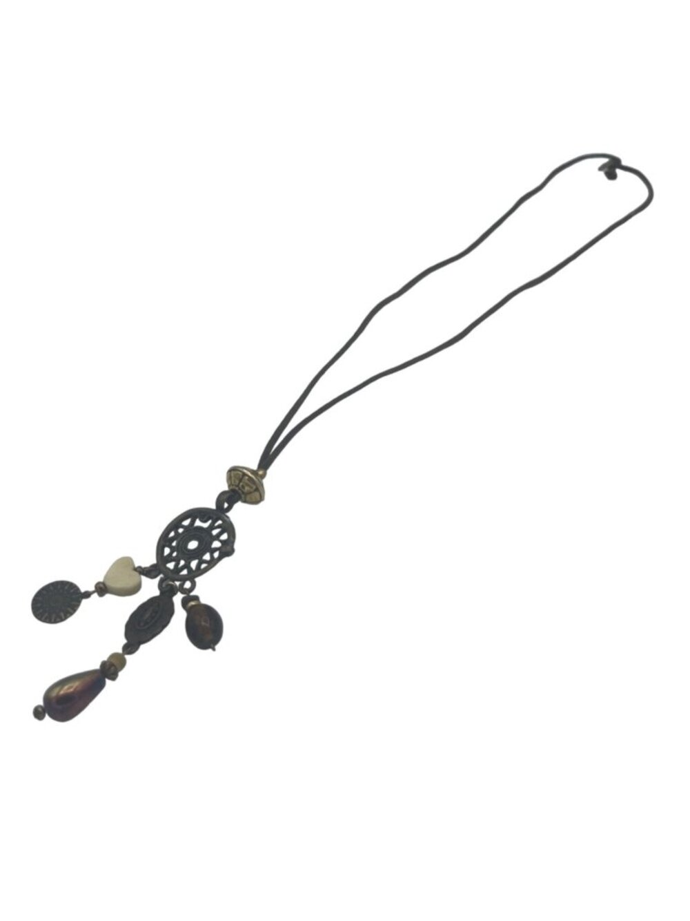 The Limited Pendant Necklace With Multi-Layer Charms Metal & Resin Mix